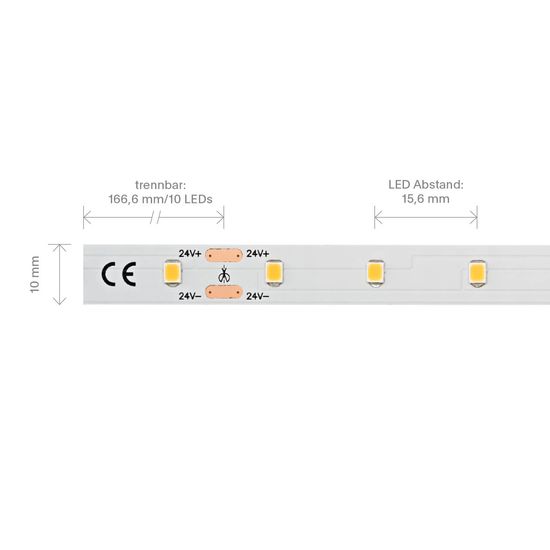 SIGOR 4,6W/m Long Distance LED-Streifen 2700K 30m 60LED/m IP20 24V 340lm/m RA90 Warmweiss