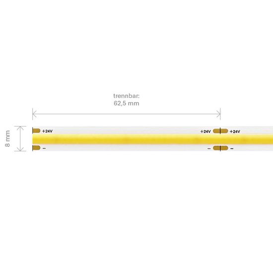 SIGOR 11W/m COB LED-Streifen 2700K 5m 512 LED/m IP20 24V 1080lm RA90