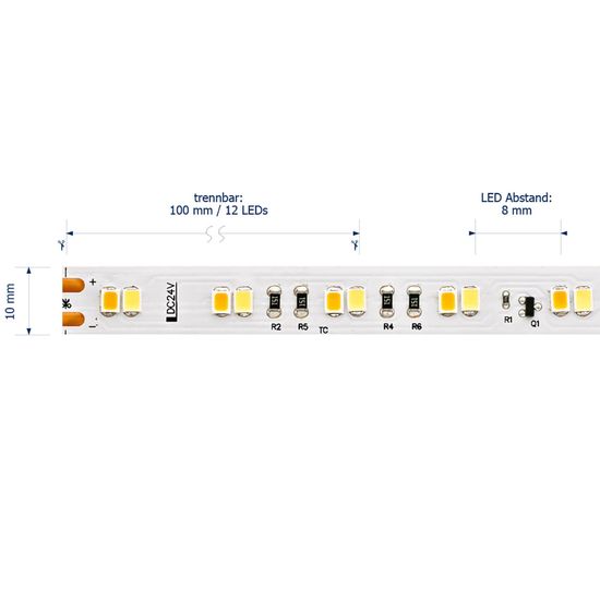 SIGOR 12W/m Tunable White LED-Streifen 2100-4000K 5m Steuerbare Lichtfarbe