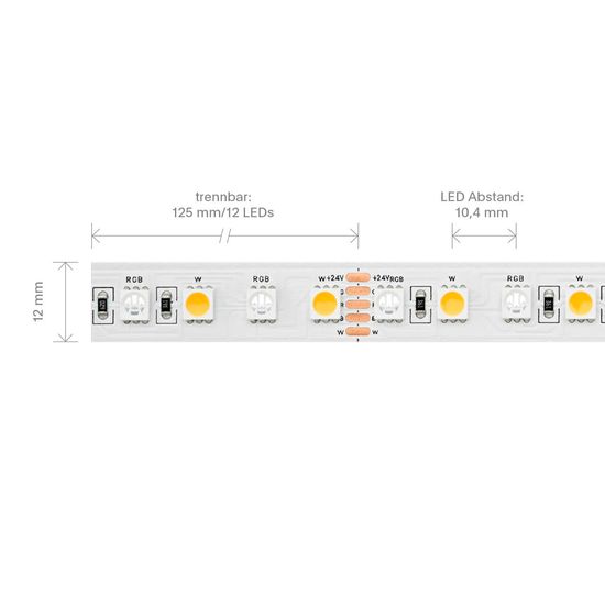 SIGOR 19,2W/m LED-Streifen RGB/2700K 5m 96LED/m IP20 24V 864lm Ra90