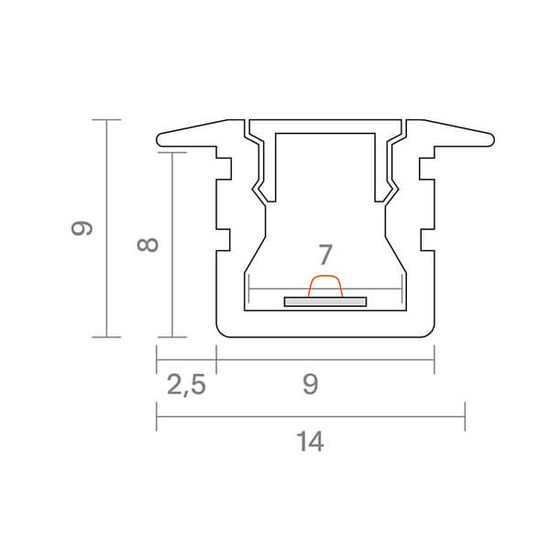 SIGOR 1m Einbauprofil Schmal 6