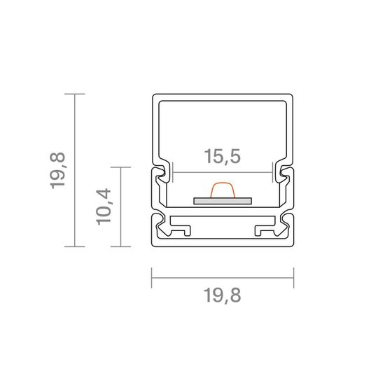 SIGOR 1m Aufbauprofil Montageschiene 15