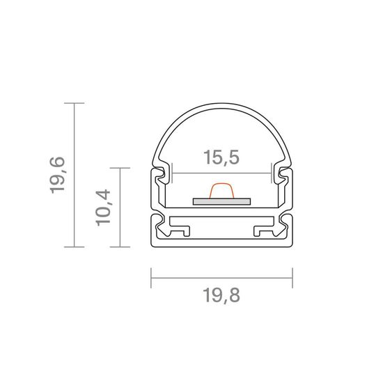 SIGOR 1m Aufbauprofil Montageschiene 15