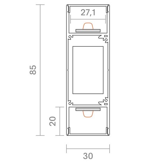 SIGOR 1m Wandprofil Up & Down 27 Treiber