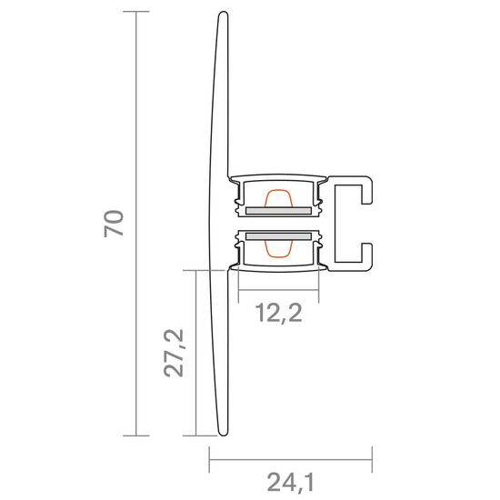 SIGOR 1m Wandprofil Up & Down T 12