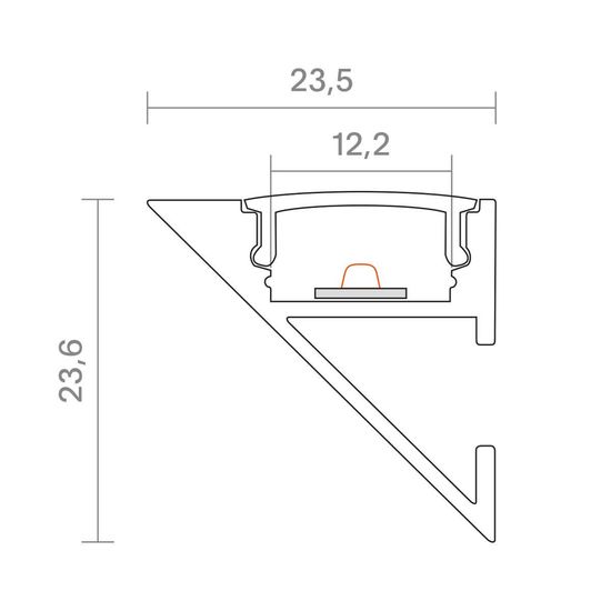 SIGOR 1m Wandprofil Up or Down 12