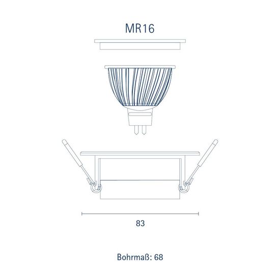 SIGOR Einbaustrahler RING 83mm alu gebürstet Downlight schwenkbar