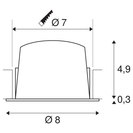 SLV 1003771 NUMINOS DL S LED Einbauleuchte schwarz/chrom 2700K 20°