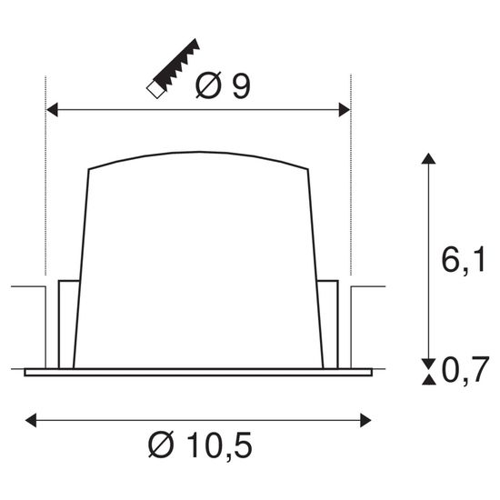 SLV 1003846 NUMINOS DL M LED Einbauleuchte schwarz/chrom 2700K 40°