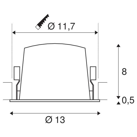 SLV 1003927 NUMINOS DL L LED Einbauleuchte weiss/chrom 2700K 20°