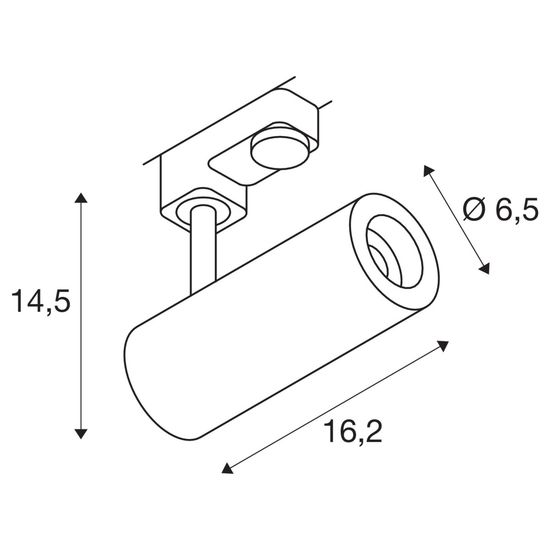 SLV 1004095 NUMINOS PHASE S, 3 Phasen System Leuchte weiss/schwarz 4000K 36°