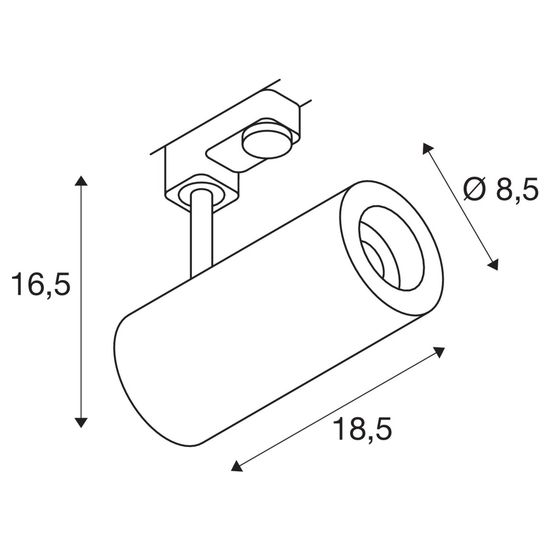 SLV 1004183 NUMINOS PHASE M, 3 Phasen System Leuchte weiss/schwarz 3000K 36°