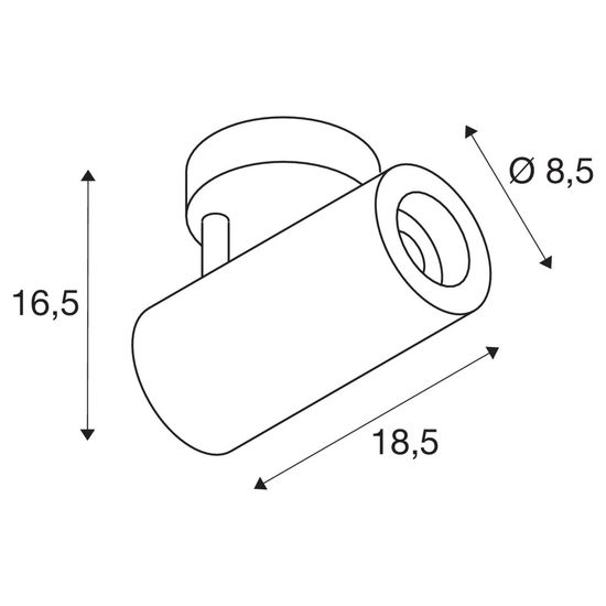 SLV 1004492 NUMINOS SPOT DALI M LED Deckenaufbauleuchte schwarz 3000K 60°