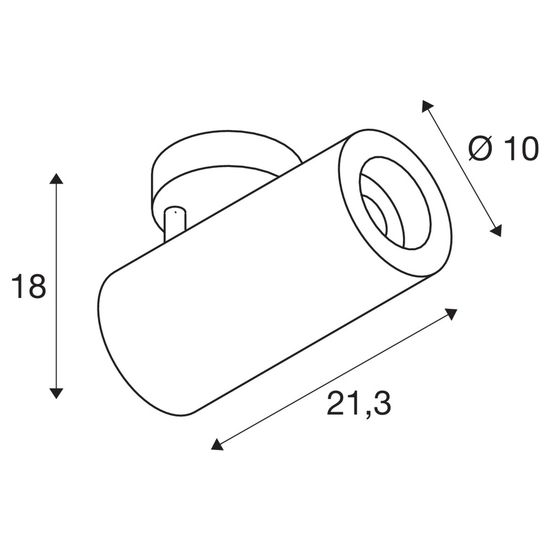 SLV 1004578 NUMINOS SPOT DALI L LED Deckenaufbauleuchte schwarz 2700K 24°