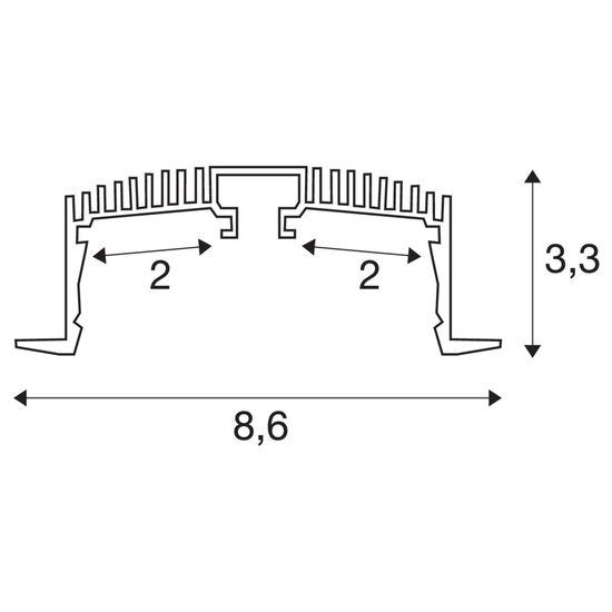 SLV 1004905 GRAZIA 60, Profil Einbau 1,5m schwarz