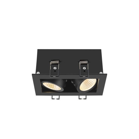 SLV 1007559 KADUX, LED Deckeneinbauleuchte, double, 3000K, 38°, quadratisch, schwarz