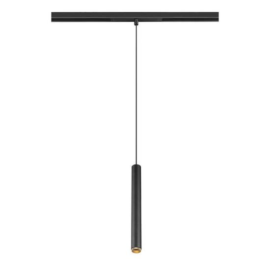 SLV GRIP! S, 48V Pendelleuchte, Pendellänge 200cm, 2700 K, 29°, DALI, schwarz / gold 1008456