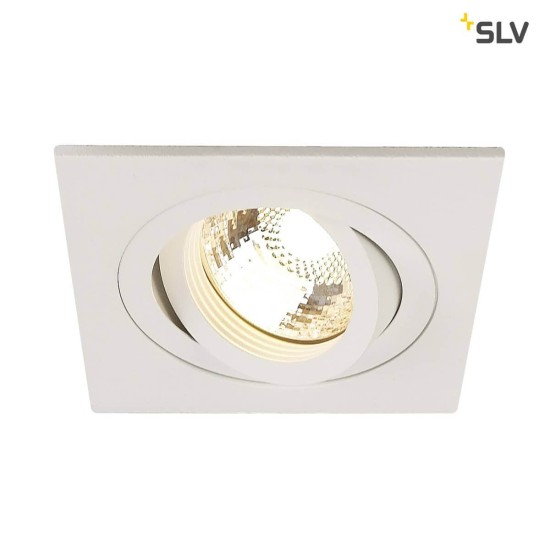 SLV 111721 NEW TRIA I GU10 Downlight eckig mattweiss max. 50W inkl. Blattfedern