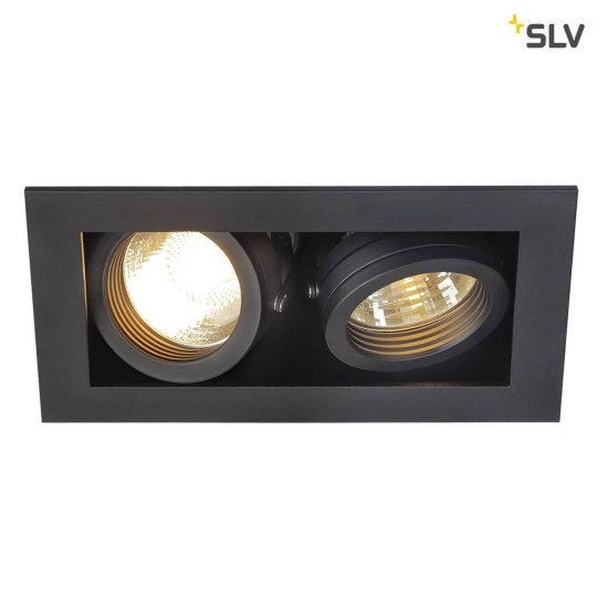 SLV 115520 KADUX 2 GU10 Downlight eckig mattschwarz max. 2x50W