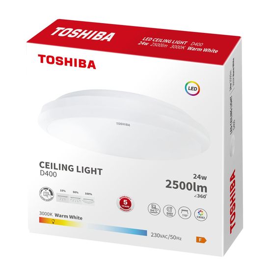 Toshiba LED Deckenleuchte 40cm 24W 3000K 2500Lm weiss