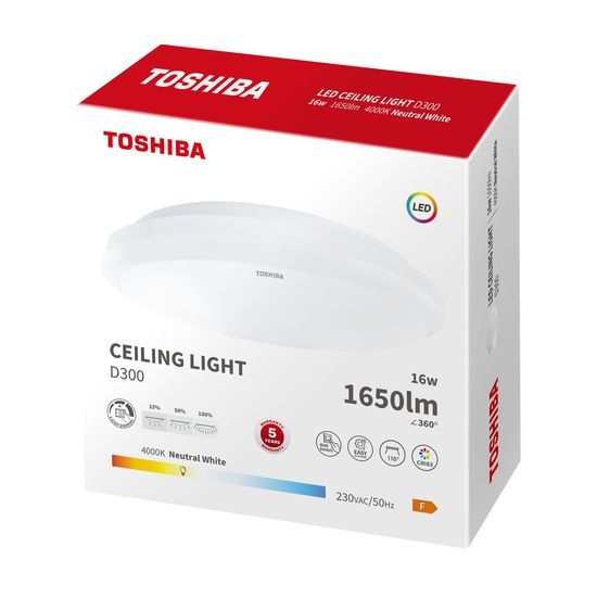 Toshiba LED Deckenleuchte 30cm 16W 4000K 1650Lm weiss