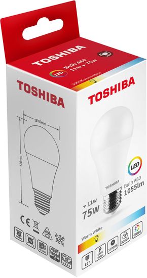 Toshiba LED Lampe E27 11W 3000K 1055Lm wie 75W