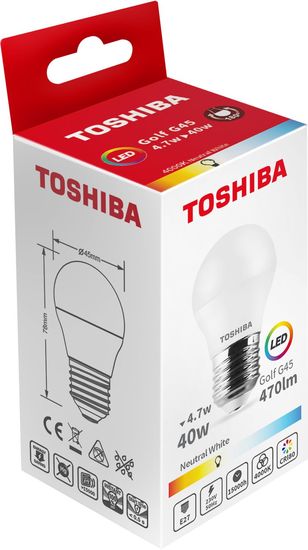 Toshiba LED Tropfen Lampe E27 4.7W 4000K 470Lm wie 40W