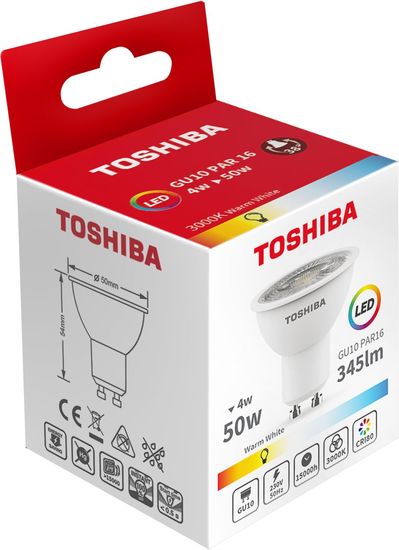 Toshiba LED Strahler GU10 4W 3000K 345Lm wie 50W