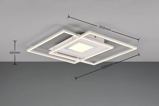 Trio Via LED Deckenleuchte  36W dimmbar Weiß Matt CCT einstellbare Lichtfarbe Nachtlicht