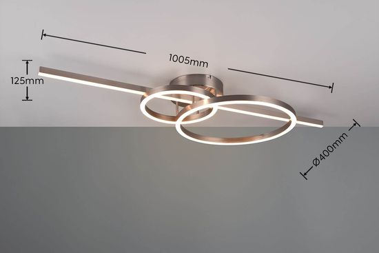 Trio Montilla LED Deckenleuchte  54W dimmbar Nickel Matt CCT einstellbare Lichtfarbe Nachtlicht