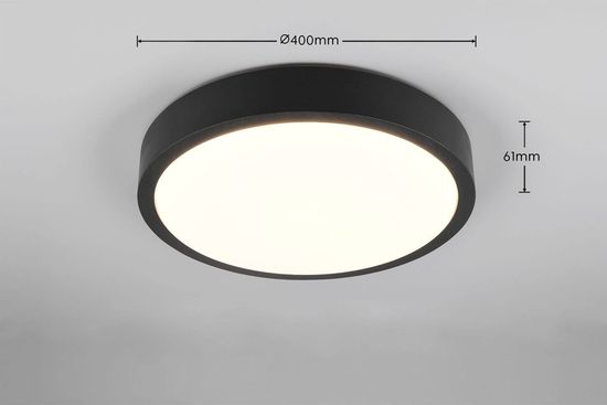 Trio Iseo LED Deckenleuchte  24W ⌀40cm dimmbar Schwarz warmweiss