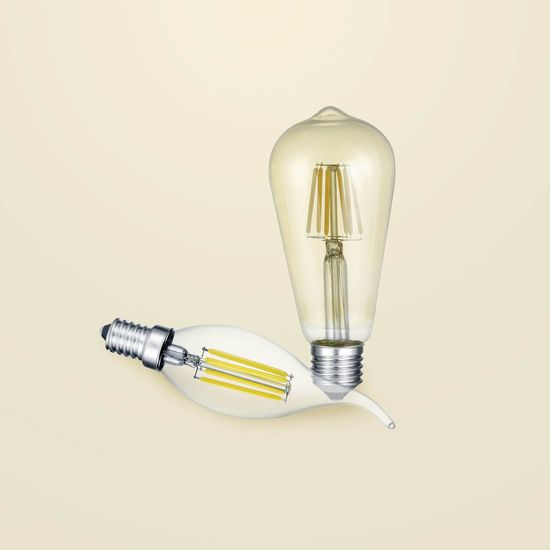 Trio Kolben LED Lampe E27  6W ⌀6,4cm Amber warmweiss wie 36w