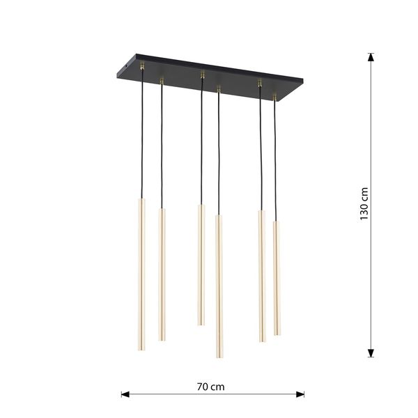 Bioledex Tamrisal Pendelleuchte 6-fach G9 gold 70x130x22cm Made in Europe