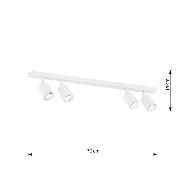 Bioledex Holstren Deckenleuchte 4-fach GU10 weiß 70x14x4cm Made in Europe