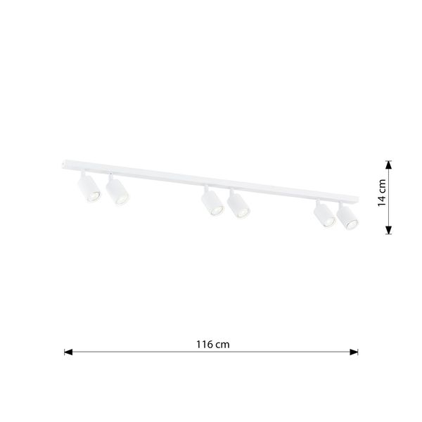 Bioledex Holstren Deckenleuchte 6-fach GU10 weiß 116x14x4cm Made in Europe