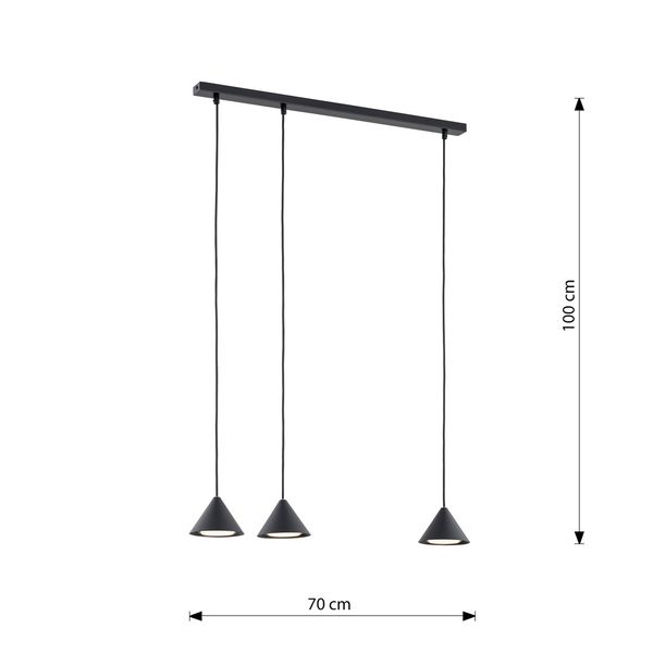 Bioledex Fredarn Pendelleuchte 3-fach GX53 schwarz 70x100x12cm Made in Europe