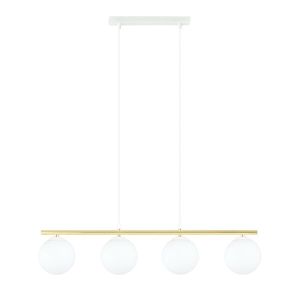 Bioledex Tromal Pendelleuchte 4-fach E14 weiß/gold opal 85x100x14cm Made in Europe