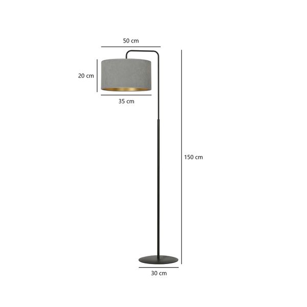 Bioledex Lyngar Stehleuchte E27 150cm grau 50x150x35cm Made in Europe