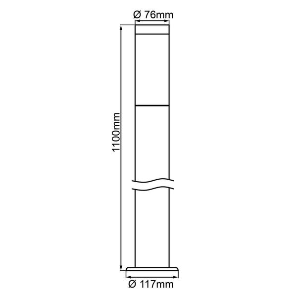 Brilliant Dody Außenstandleuchte 111cm E27 IP44 Schwarz 90949A06