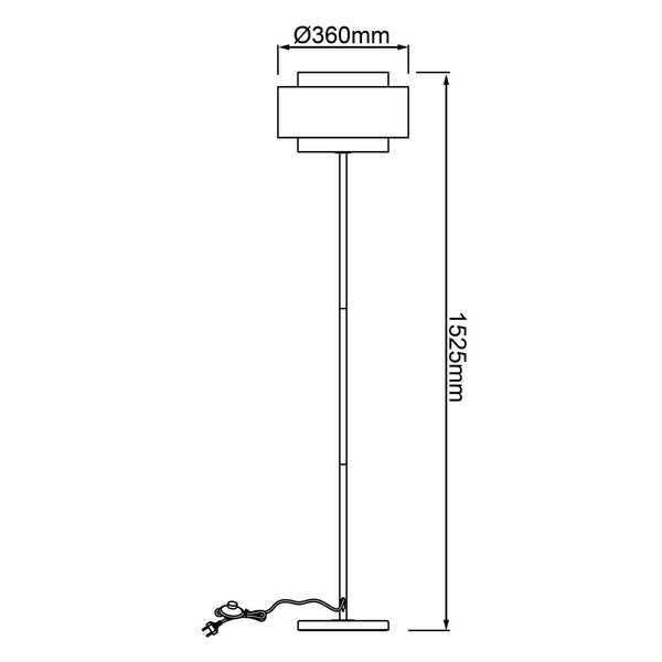 Brilliant Odar Standleuchte, 1-flammig E27 Schwarz Beige 93134/09