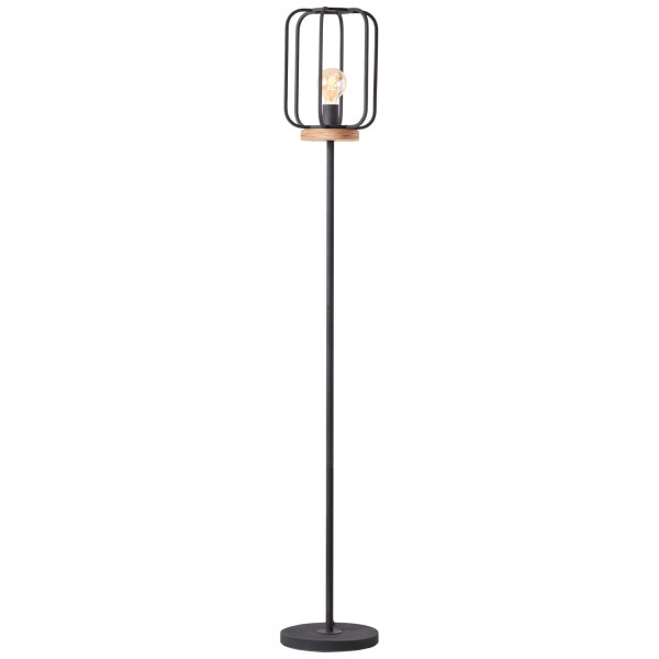 Brilliant Tosh Standleuchte, 1-flammig E27 Antik Holz Schwarz Korund FSC 93145/66