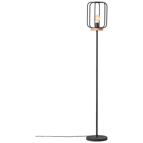 Brilliant Tosh Standleuchte, 1-flammig E27 Antik Holz Schwarz Korund FSC 93145/66