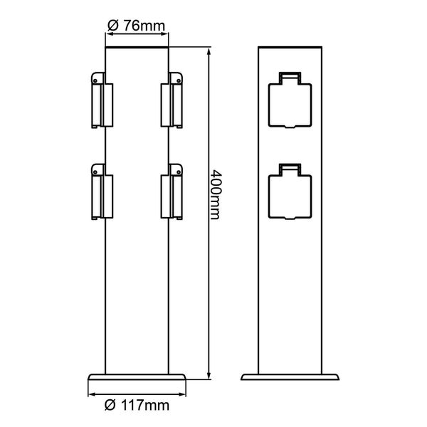 Brilliant Dody LED Außensteckdosensockel IP44 Schwarz Inkl. Steckdose 96448A06