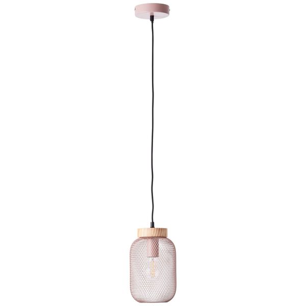 Brilliant Giada Pendelleuchte 16cm E27 Pink Hell Holz FSC 99109/04