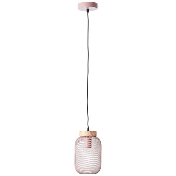 Brilliant Giada Pendelleuchte 16cm E27 Pink Hell Holz FSC 99109/04