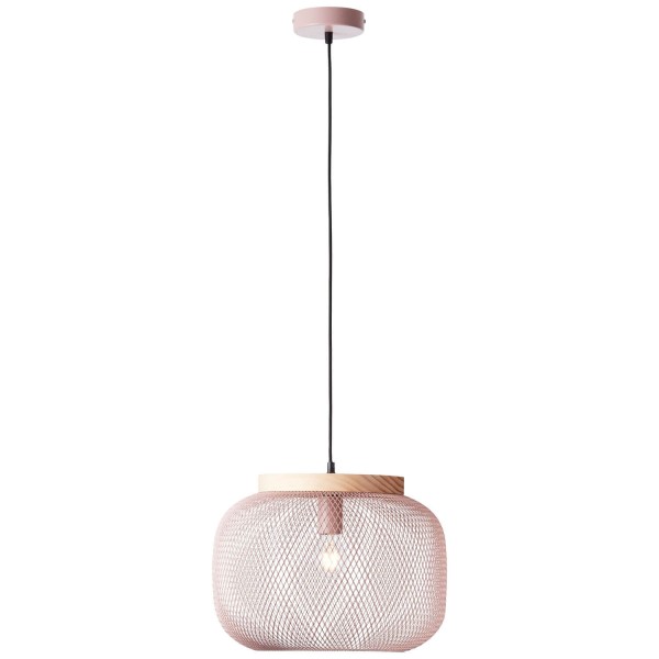 Brilliant Giada Pendelleuchte 40cm E27 Pink Hell Holz FSC 99111/04