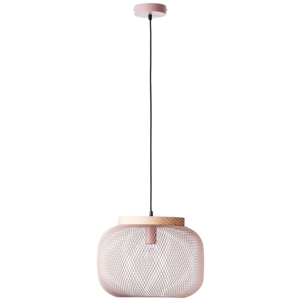 Brilliant Giada Pendelleuchte 40cm E27 Pink Hell Holz FSC 99111/04