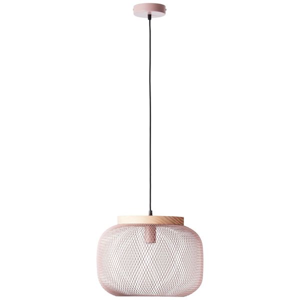 Brilliant Giada Pendelleuchte 40cm E27 Pink Hell Holz FSC 99111/04