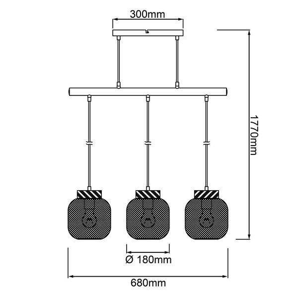 Brilliant Giada Pendelleuchte, 3-flammig E27 Schwarz Holz FSC 99282/76