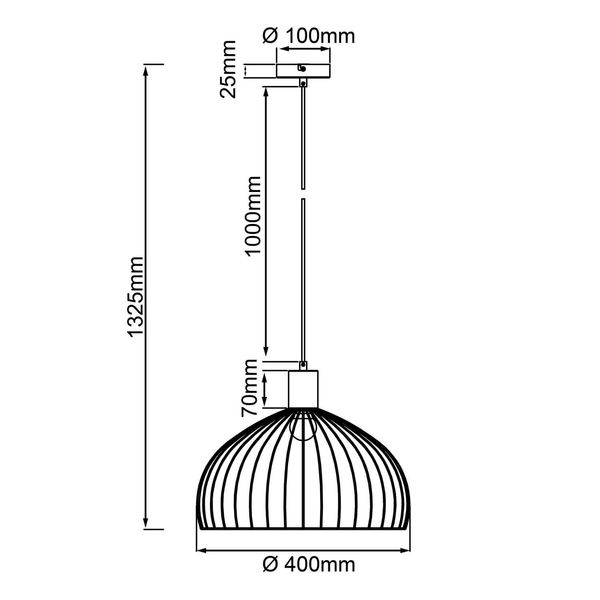 Brilliant Blacky Pendelleuchte 40cm E27 Schwarz Matt 99392/06